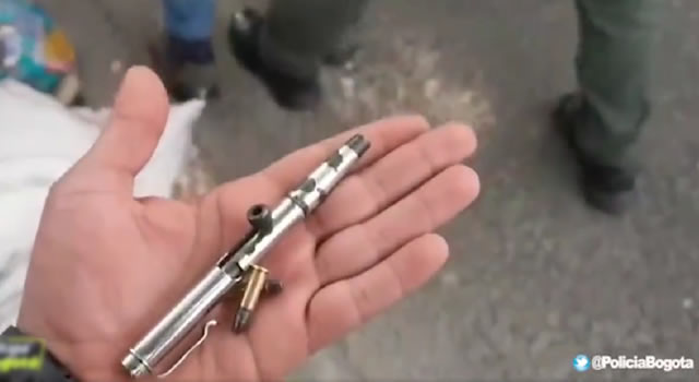 A habitante de calle de Bogotá le encuentran esfero pistola listo para disparar