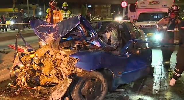 Tremenda estrellada en la carrera 30 de Bogotá, dos heridos tras el choque