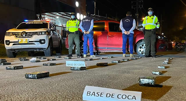 Cárcel para dos hombres capturados en Fusagasugá mientras transportaban 45 kilos de cocaína