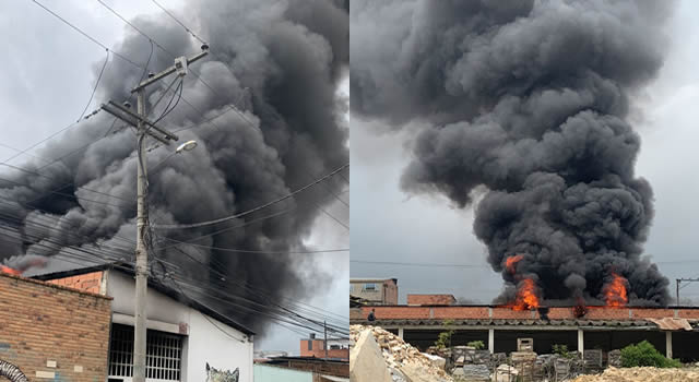 Incendio en Soacha deja una persona lesionada y millonarias pérdidas materiales