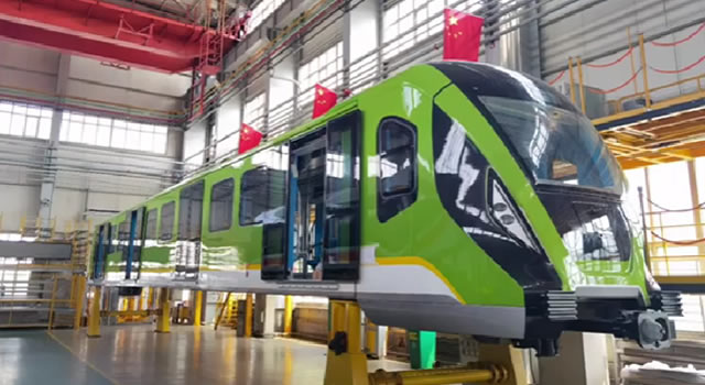 Este es el primer vagón del metro de Bogotá que llegará de China a Colombia