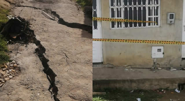Deslizamiento de tierra y grietas amenazan a cerca de 20 familias de Soacha