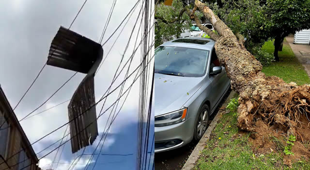 Estragos en Bogotá por lluvias y vendaval, hasta las tejas volaron por el cielo capitalino