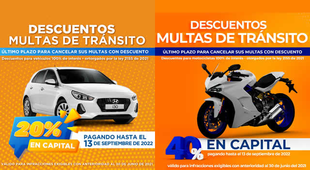 Descuentos en comparendos por infracciones en automóviles y motocicletas en Soacha