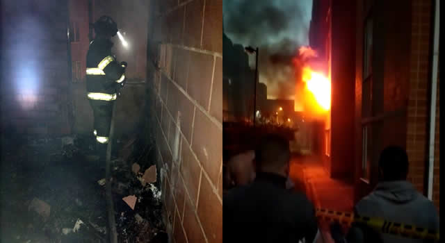 Así se vio el incendio en un apartamento de Hogares Soacha