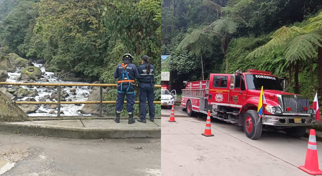 Cae vehículo con dos personas al Salto del Tequendama, Bomberos Soacha llega al rescate 