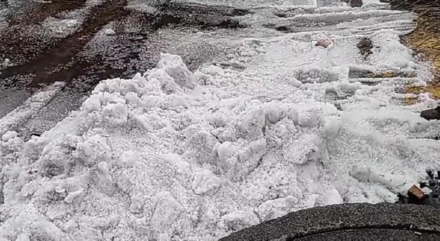 Imágenes de la fuerte granizada en Bogotá