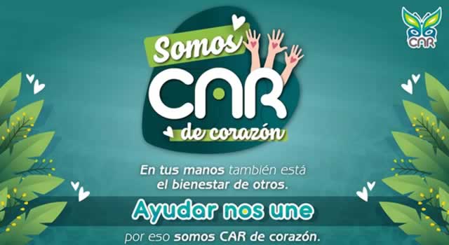 La principal idea de la campaña de la CAR es ayudar mediante el lema ´Ayudar nos une, somos CAR de corazón” a los damnificados por la ola invernal en Cundinamarca.