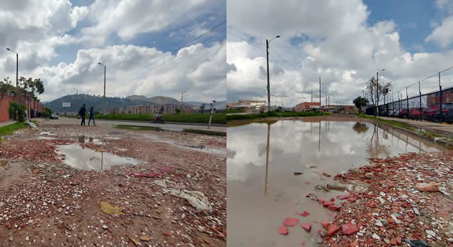 Vía en mal estado en San Mateo Soacha, calle 31