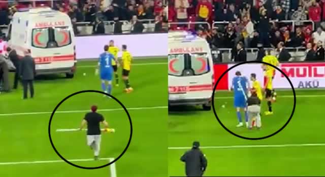 Hincha agrede a portero turco del equipo rival