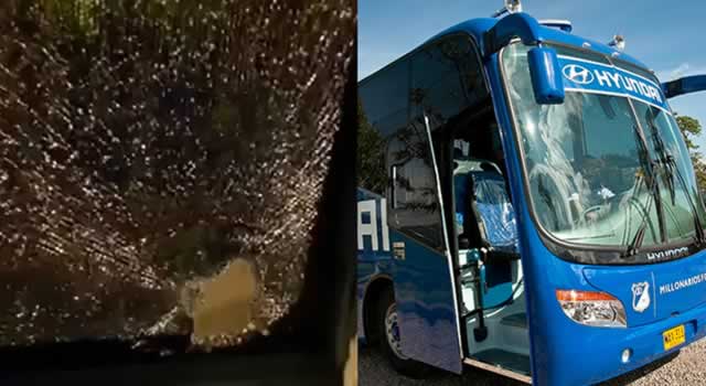 [Video] Hinchas atacan bus de Millonarios al llegar al Campín