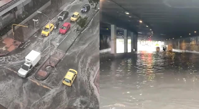 Lluvias en Bogotá dejaron a Chapinero y la calle 80 bajo el agua y el granizo