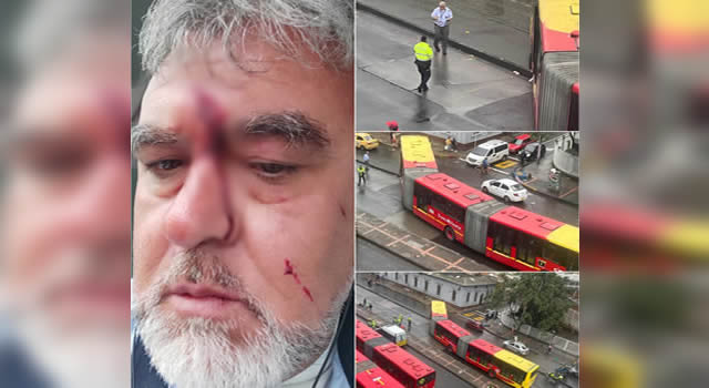 Mujer le propina botellazo a conductor de Transmilenio, por poco ocurre un accidente