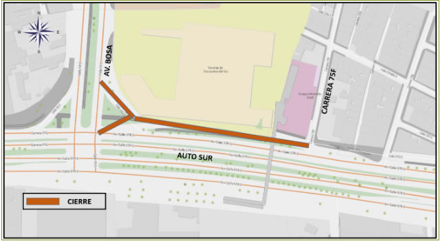 Cierres de la autopista Sur durante dos semanas