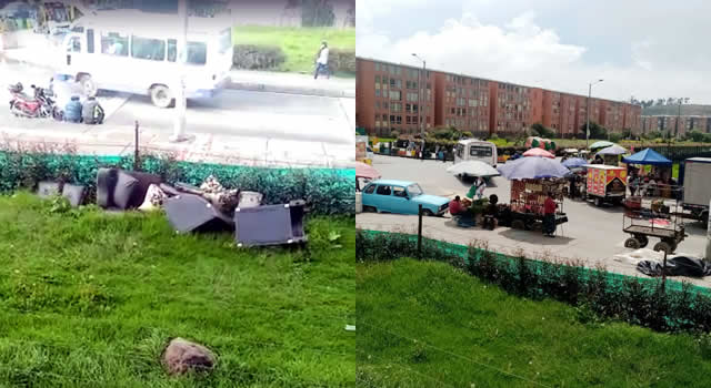 Zona verde se convirtió en baño de mascotas y botadero de muebles y basura en Ciudad Verde