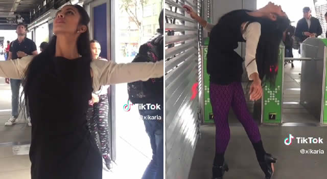 Bailando, particular forma de invitar a colarse en Transmilenio
