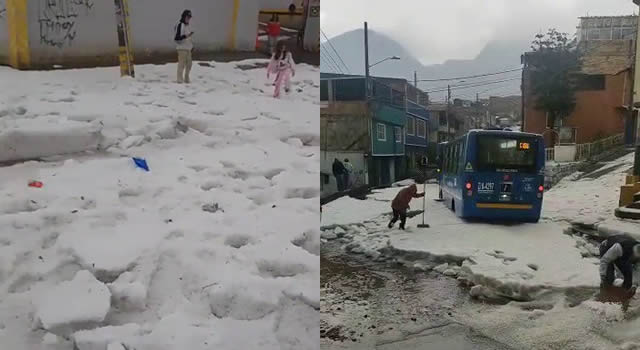 Así fue la fuerte granizada en Bogotá