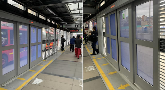 Cuestionan instalación de puertas anticolados en Transmilenio