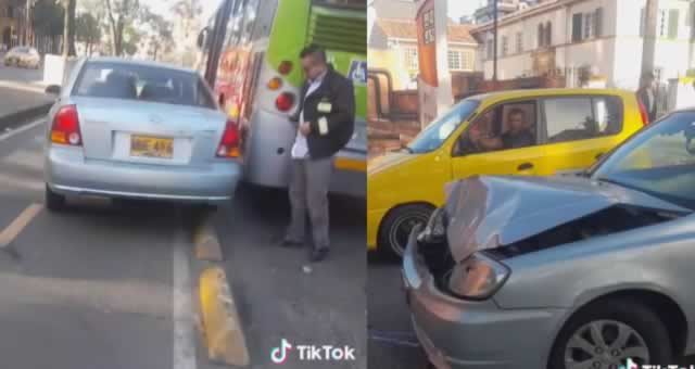 Sujeto al parecer borracho se estrelló contra un SITP y se escapó del lugar