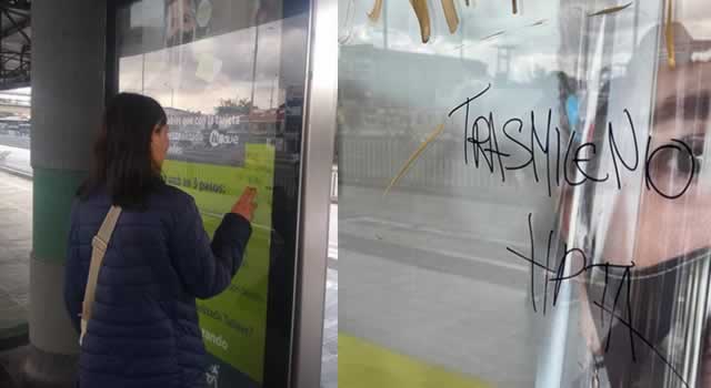 Multan a los padres de una joven que rayó estación de Transmilenio
