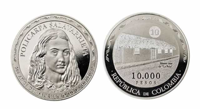 Lanzan moneda de $10.000 en homenaje a Policarpa Salavarrieta