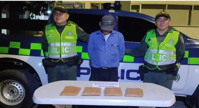 Con 4.100 gramos de marihuana, la Policía capturó un hombre en Acacías