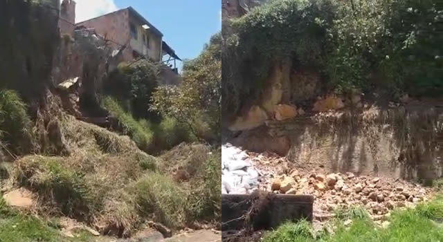 deslizamiento de una montaña en Soacha