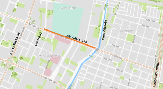 cierre total de un tramo de la avenida calle 138 en Bogotá