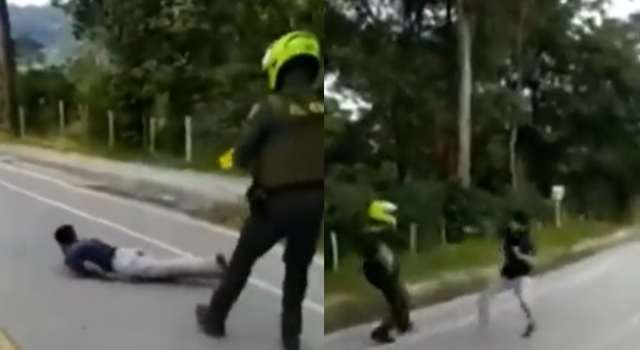 [VIDEO] Hombre fue electrocutado por un Policía luego de amenazar a un agente con arma blanca