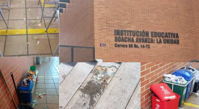 En la Institución Educativa Soacha Avanza: la Unidad abundan las basuras y desechos