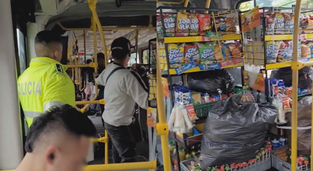 El minimercado ambulante en Transmilenio