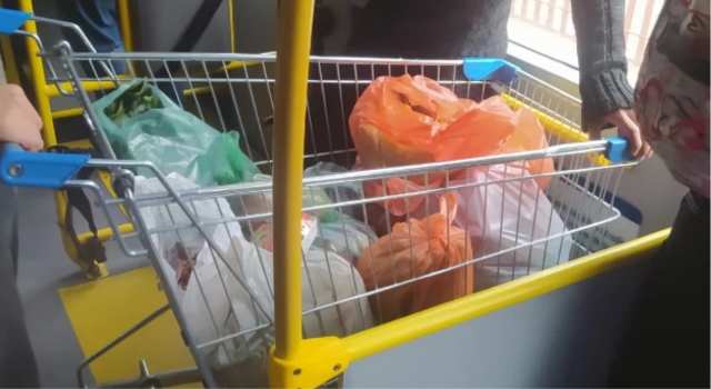 Indignación porque un ciudadano subió un carro de mercado a Transmilenio