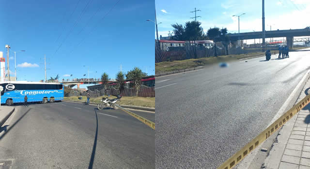 Accidente de tránsito en Soacha deja un peatón fallecido en la autopista Sur