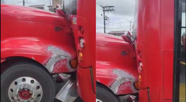 Fuerte accidente de tránsito entre una mula y un bus de servicio público en el sector del Altico de Soacha