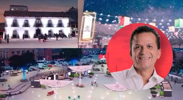 Tendrá reconocimiento facial: Saldarriaga inauguró el alumbrado público en el parque principal