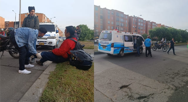 Accidente de tránsito dejó dos motociclistas lesionados