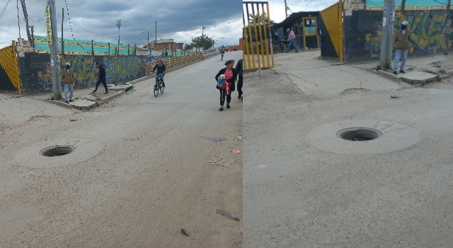 Alcantarilla sin tapa en el sector Puente Micos