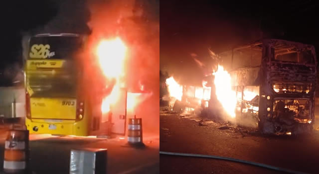 Bus de Expreso Palmira se incendió en Chinauta