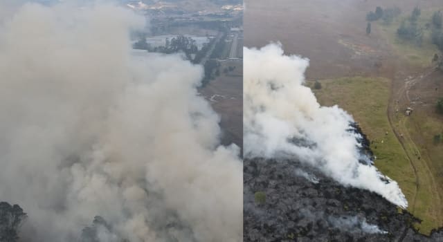 Incendio forestal en la vía Soacha Mondoñedo
