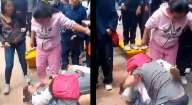 Fuerte riña entre dos menores a la salida de un colegio en Bosa