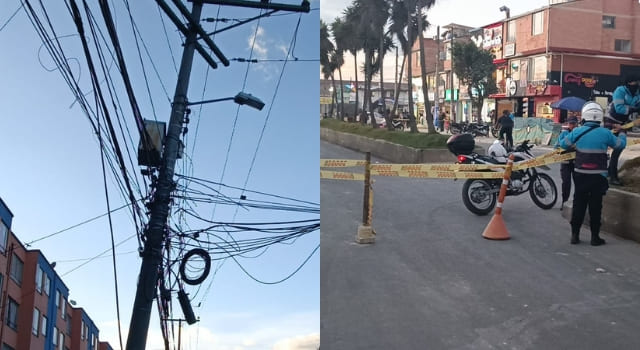 caída de un poste en San Mateo
