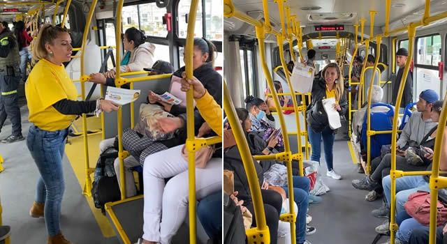 Nina Lemus, la candidata al Concejo de Soacha que hace campaña en Transmilenio