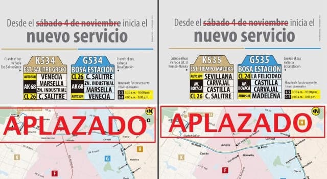 inicio de operación de las rutas GK534 y GK535