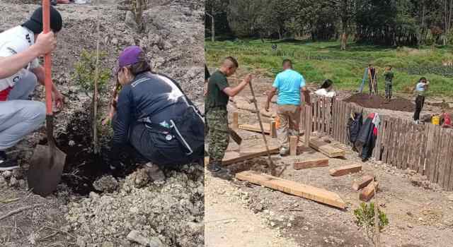 Limpieza y siembra en el humedal Santa Ana de Soacha