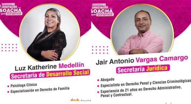secretarios de Desarrollo Social y Jurídica de Soacha
