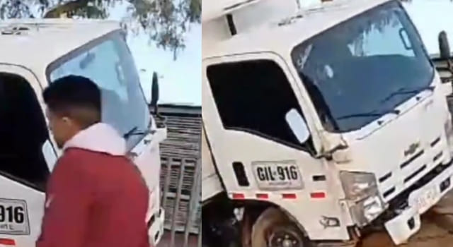 Vehículo de carga chocó contra un separador en San Mateo