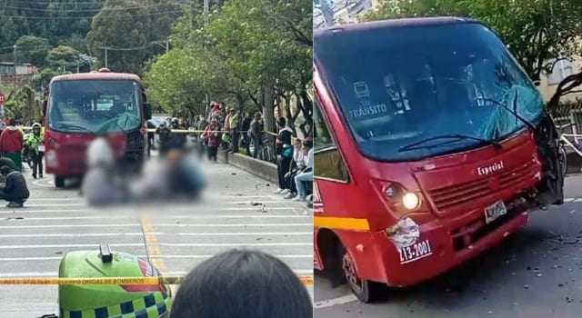 Choque entre un motociclista y un bus de Transmilenio