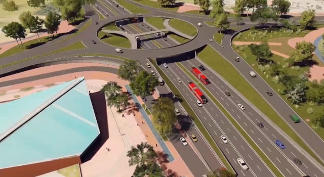 construcción de la troncal de Transmilenio de la Avenida Carrera 68