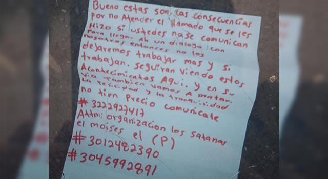 Amenazas a líderes de Soacha, algunos ya han recibido panfletos