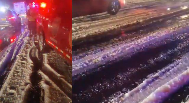 Granizada en La Calera congestionó la movilidad en la noche de ayer